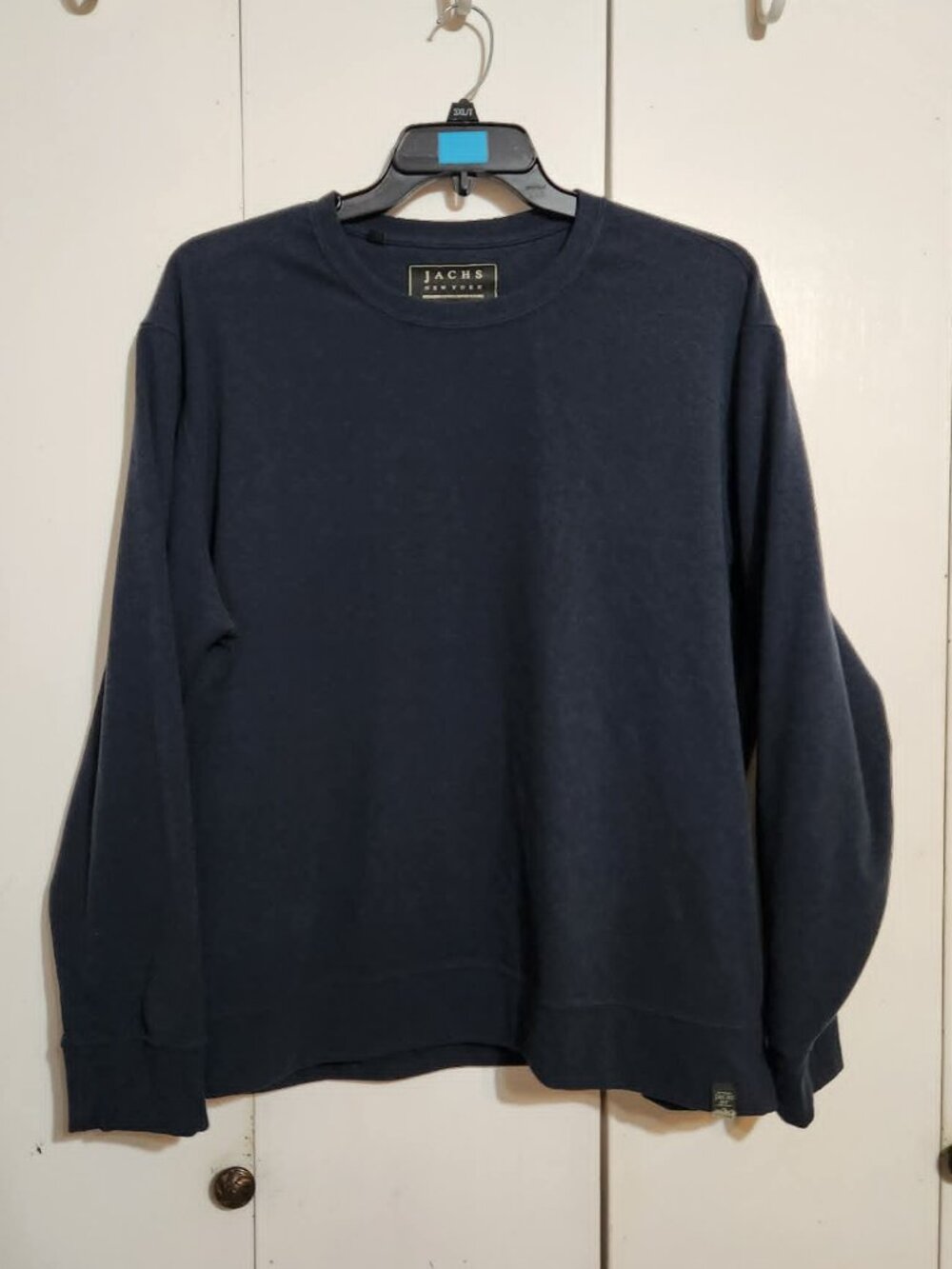 JACHS NY Men's XXL Navy Blue Long Sleeve Crewneck Sweatshirt Pullover Stretch